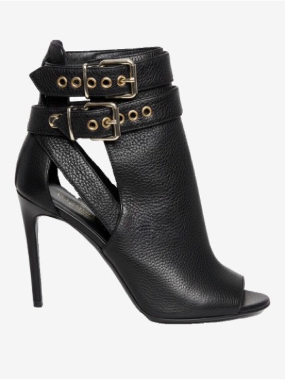 🛍️ Burberry Authentic Leather Peep-Toe Stiletto Ankle Boots